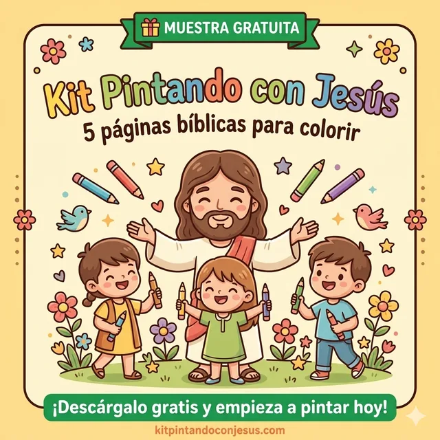 Vista previa de la muestra gratuita del Kit Pintando con Jesús